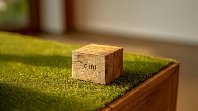 ポイントと書かれた木製ブロック