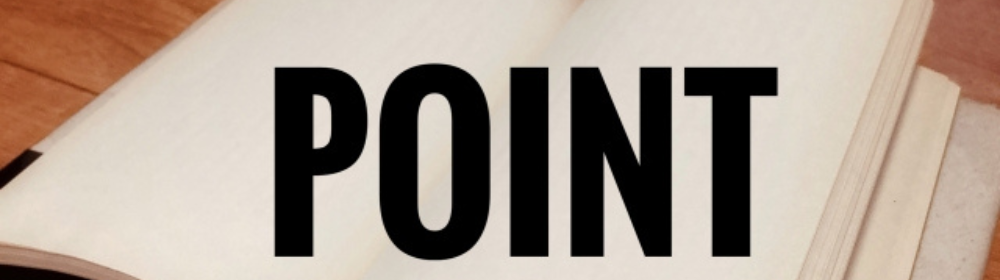 開いたノートの上に大きく書かれた「POINT」の黒文字タイトル