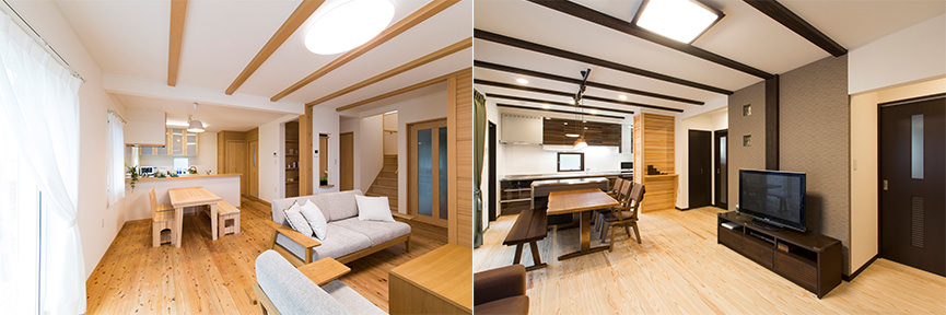 フローリング床のリビングダイニング